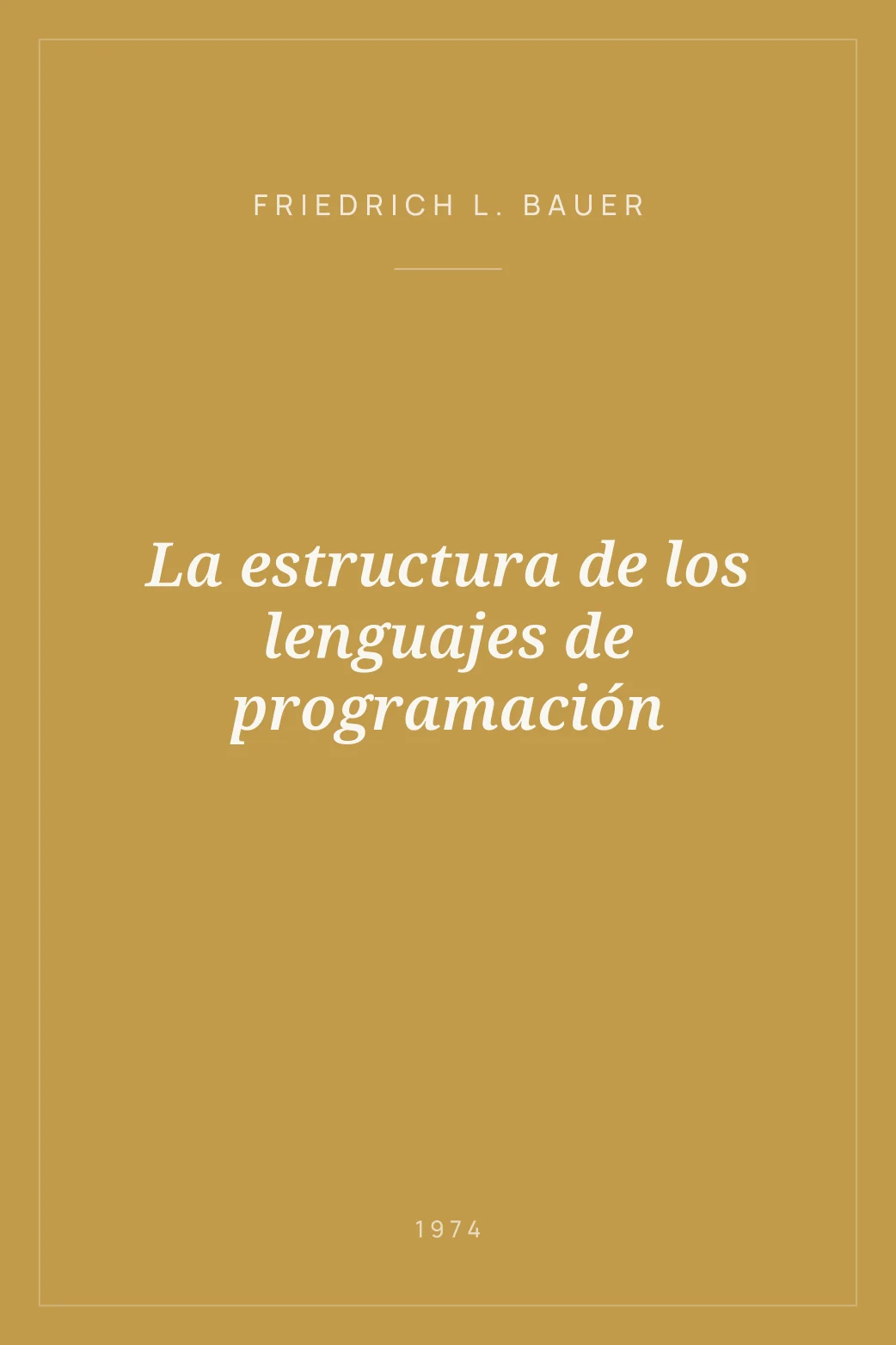 Portada de La estructura de los lenguajes de programación