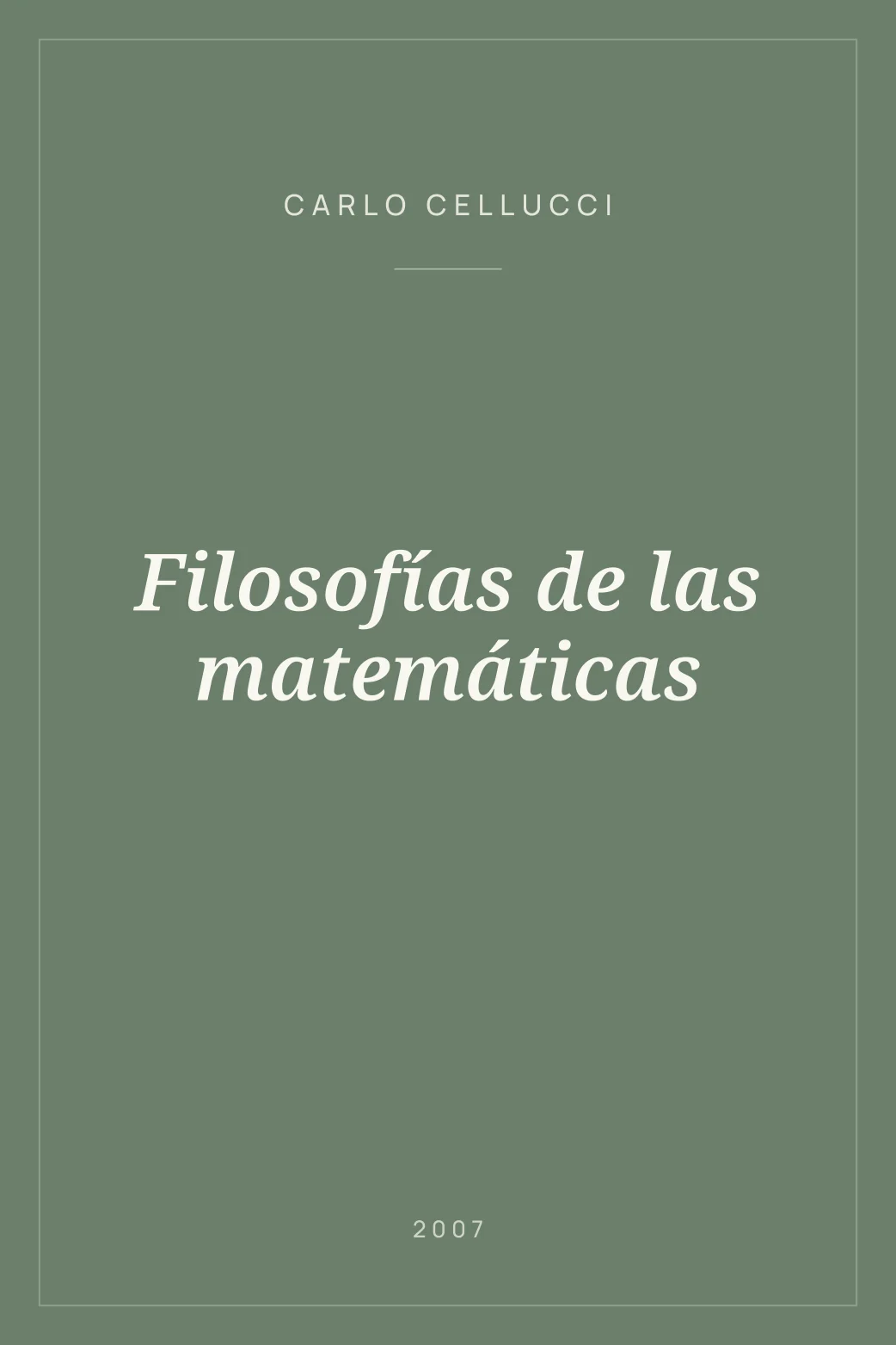 Portada de Filosofías de las matemáticas