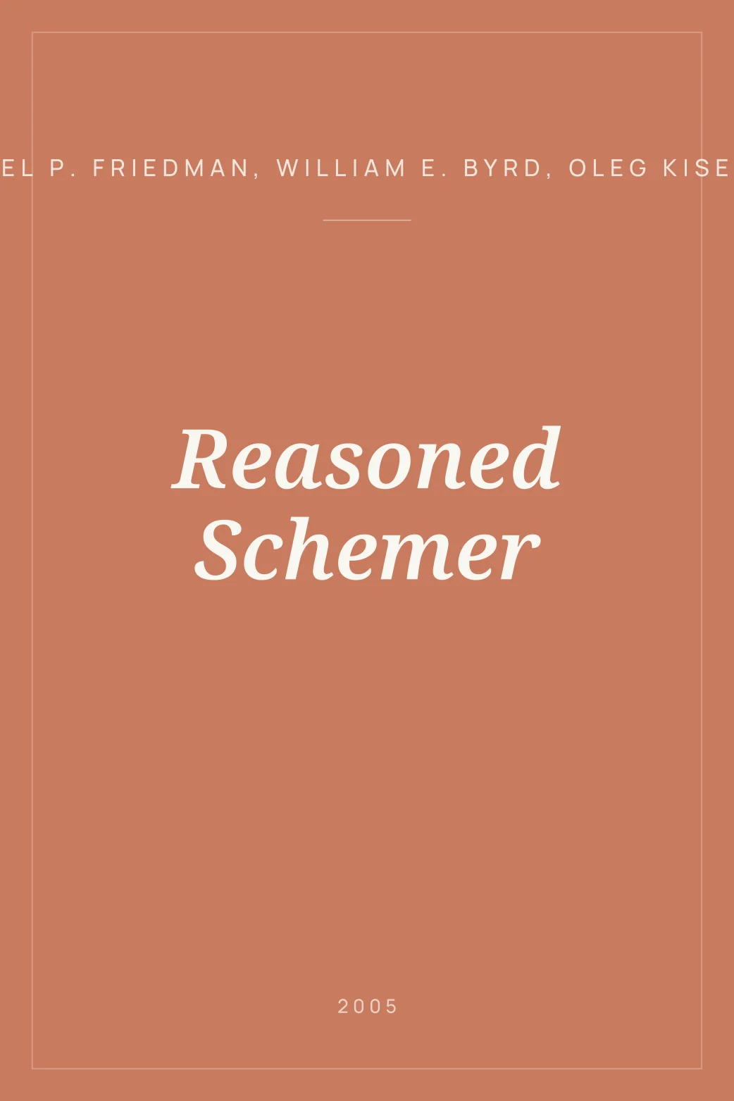 Portada de Reasoned Schemer