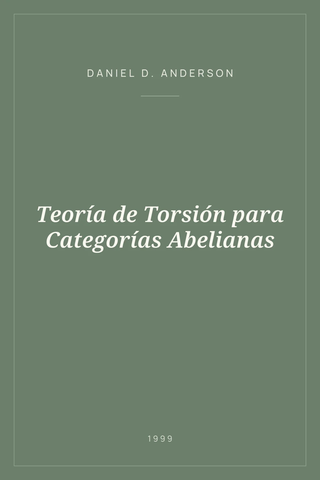 Portada de Teoría de Torsión para Categorías Abelianas
