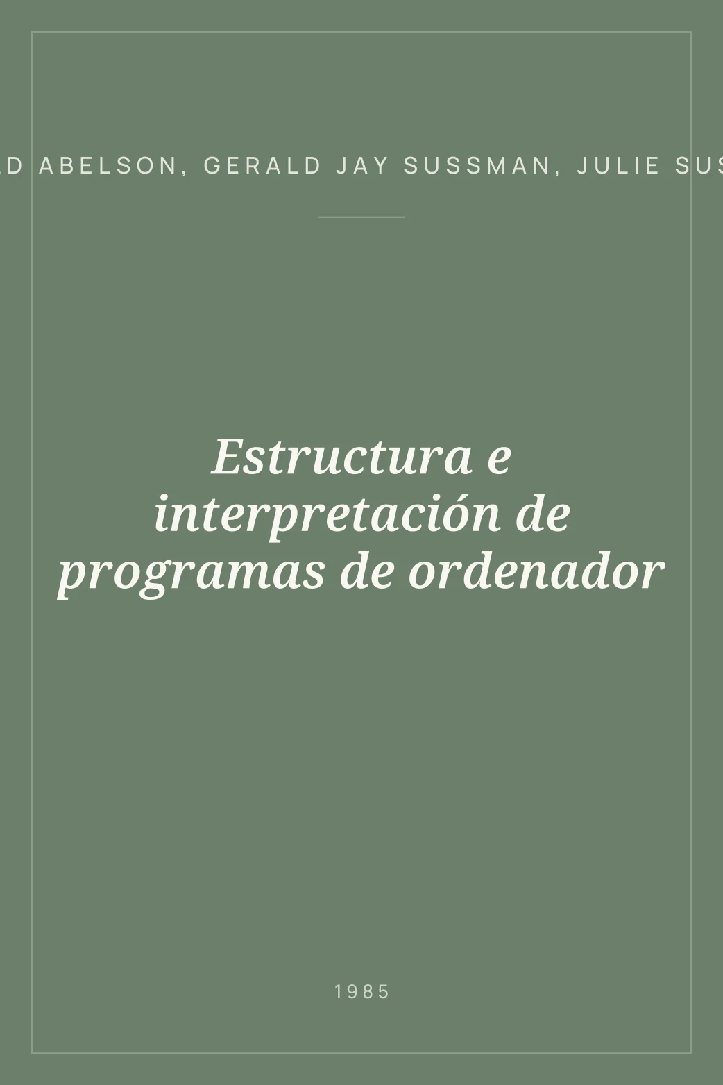 Portada de Estructura e interpretación de programas de ordenador