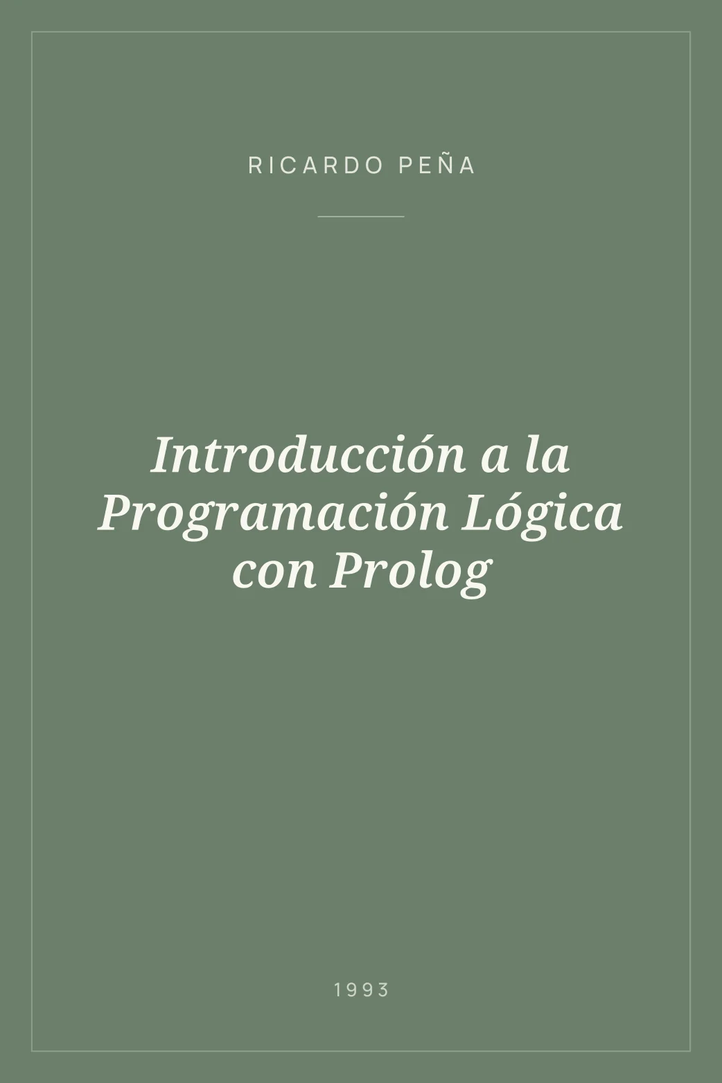 Portada de Introducción a la Programación Lógica con Prolog