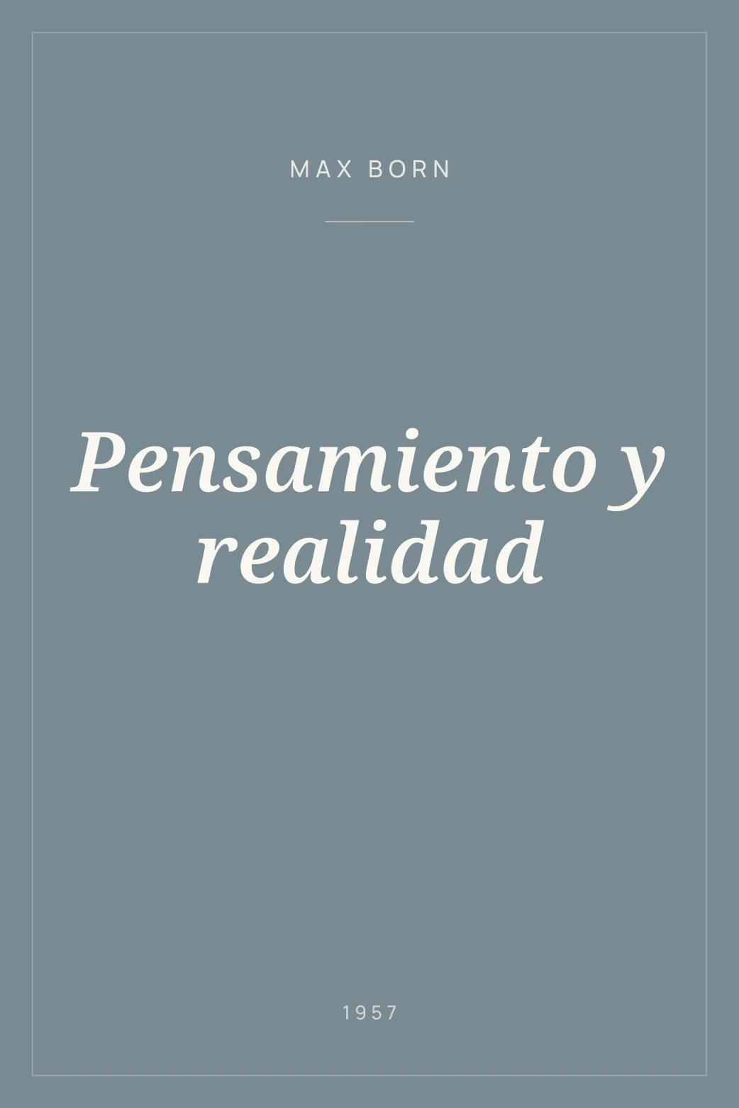 Portada de Pensamiento y realidad