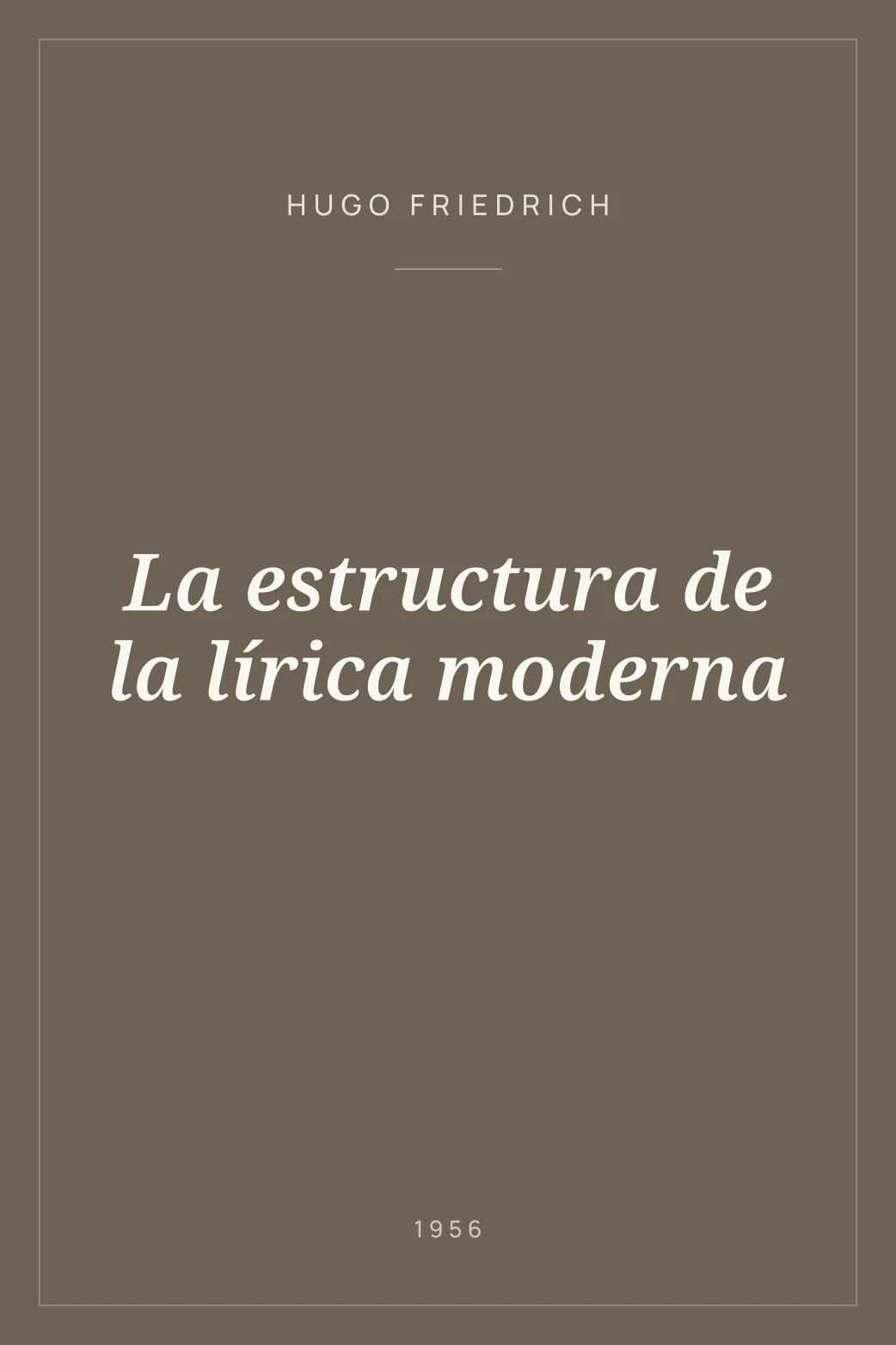 Portada de La estructura de la lírica moderna