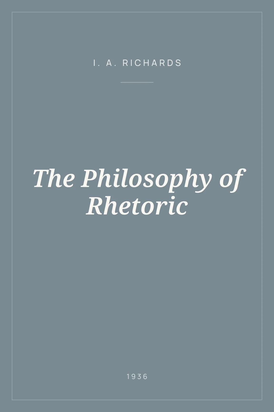 Portada de The Philosophy of Rhetoric