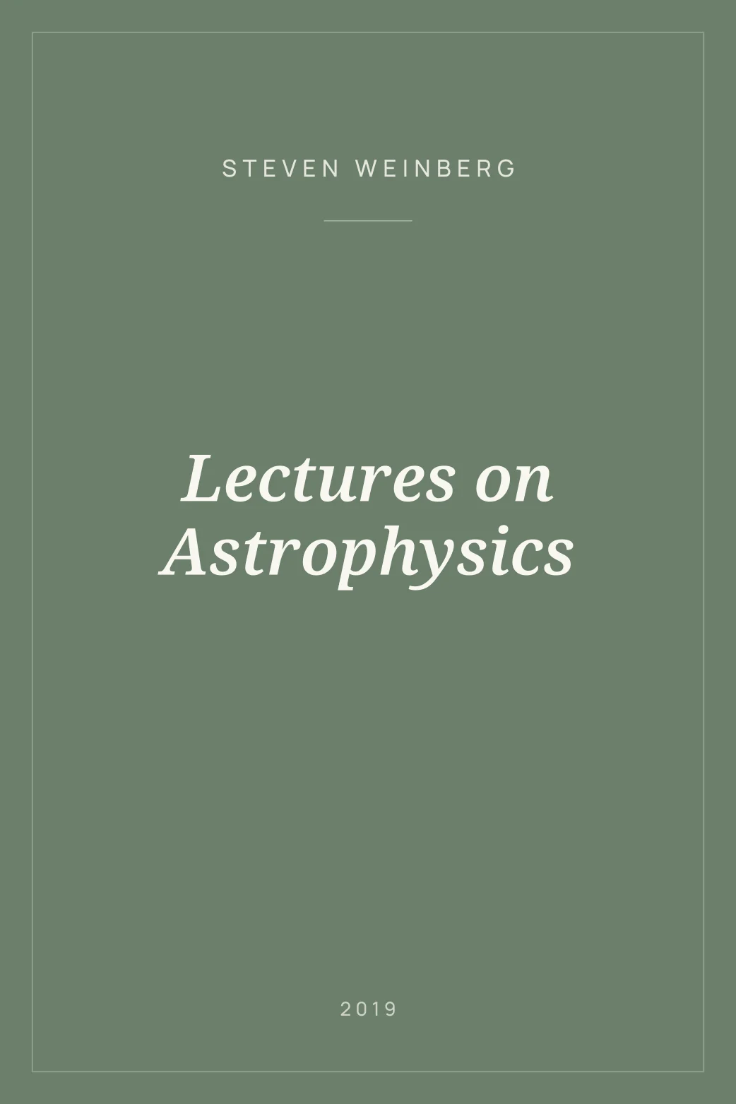 Portada de Lectures on Astrophysics
