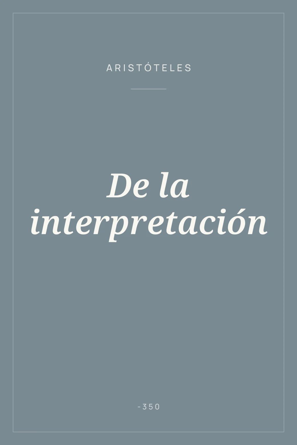 Portada de De la interpretación
