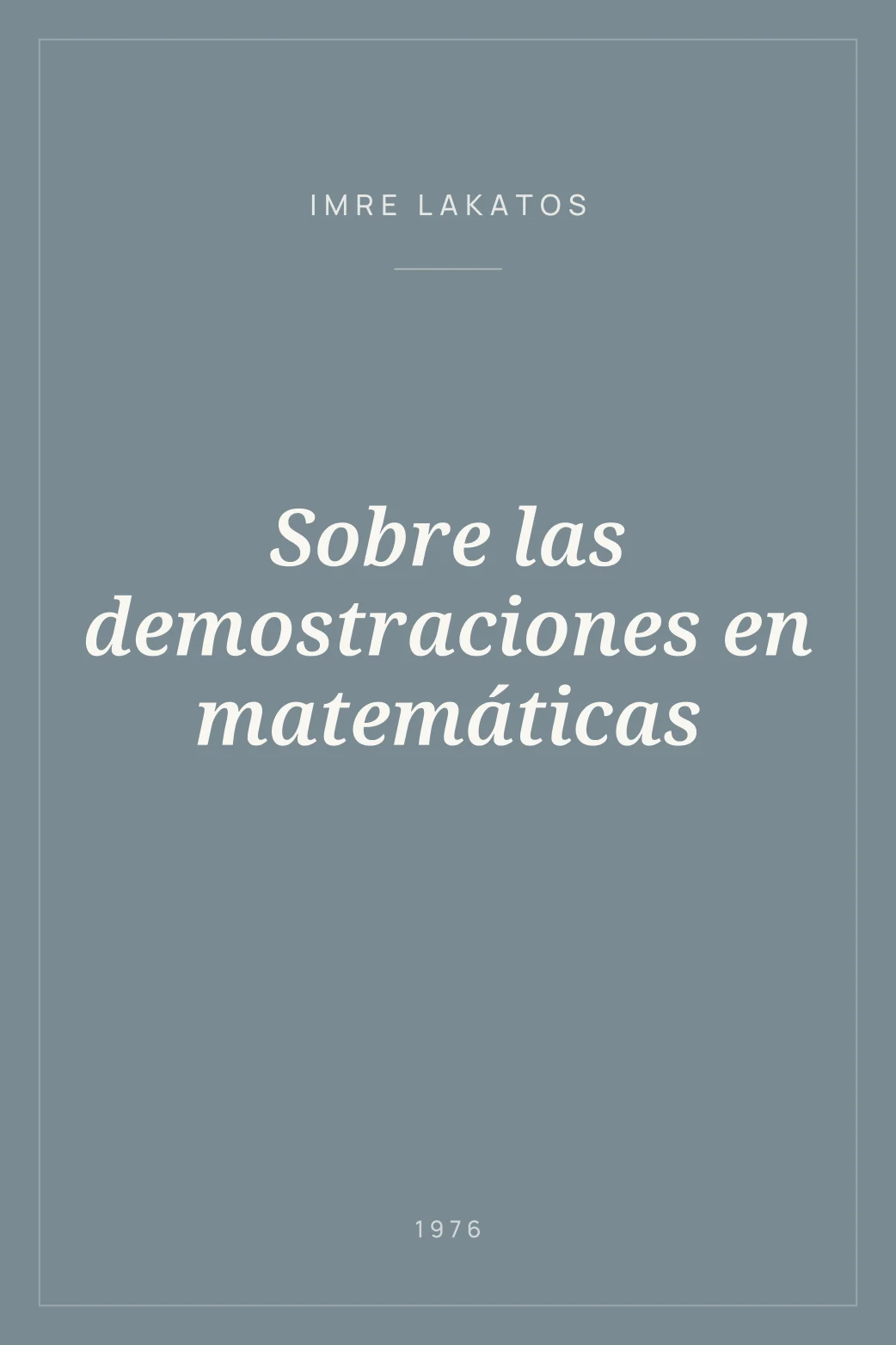 Portada de Sobre las demostraciones en matemáticas