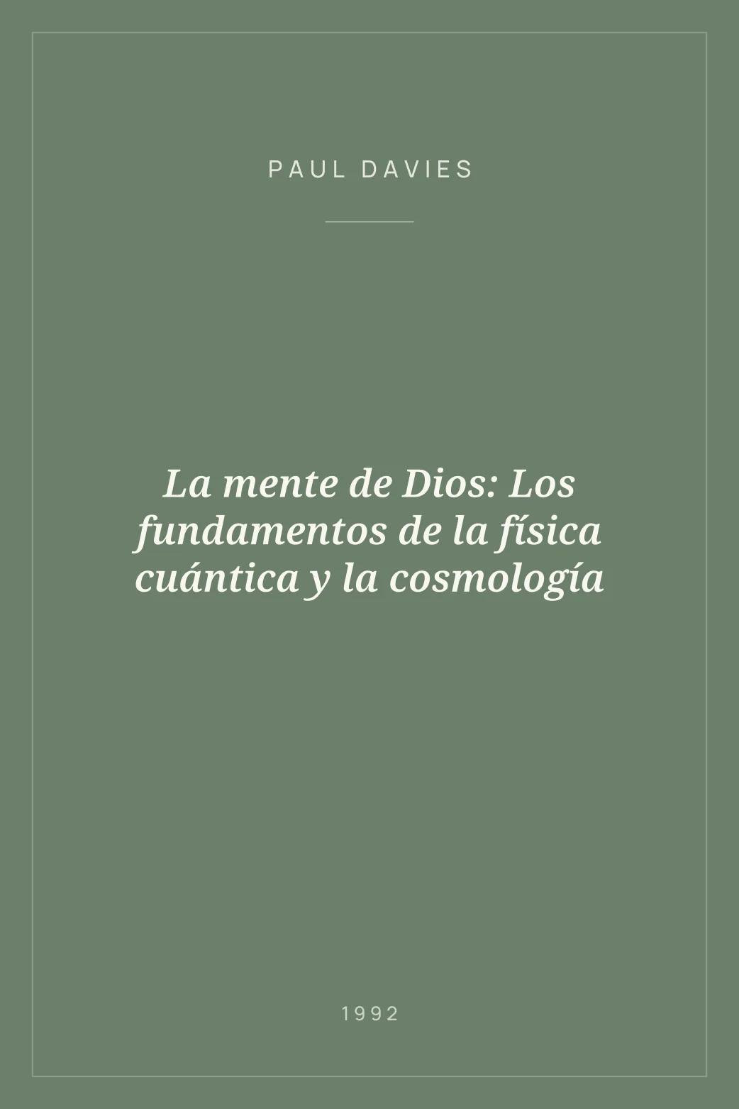 Portada de La mente de Dios: Los fundamentos de la física cuántica y la cosmología