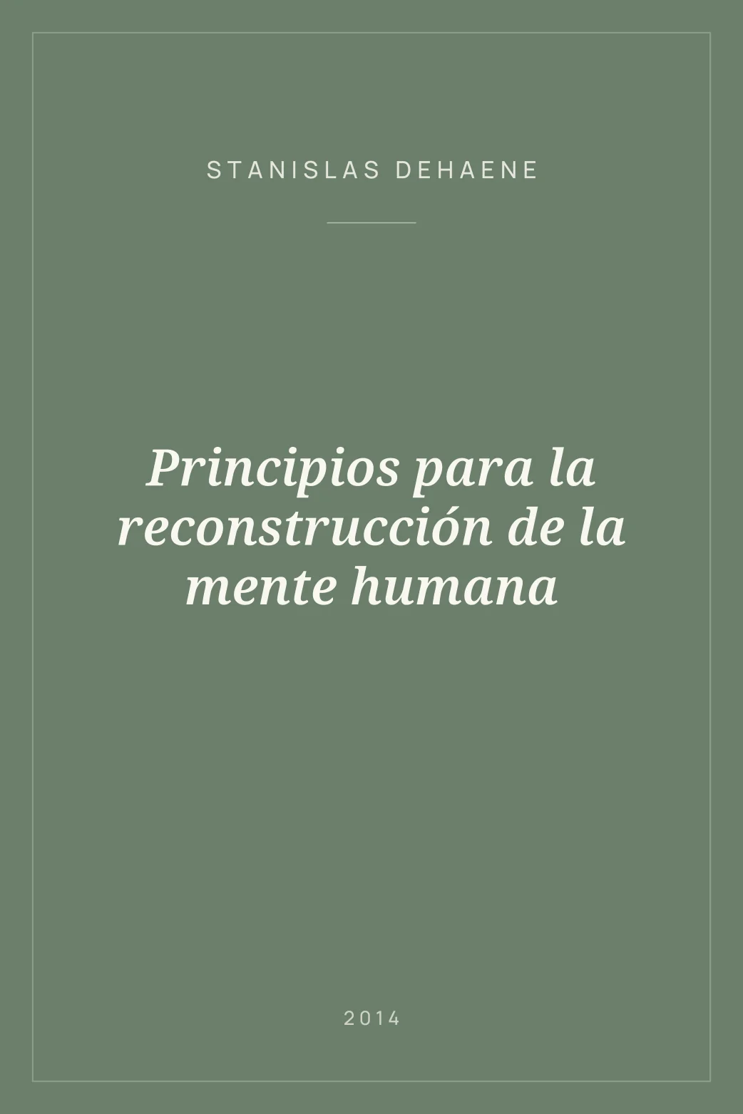 Portada de Principios para la reconstrucción de la mente humana