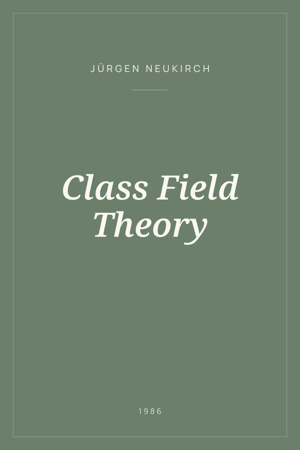 Portada de Class Field Theory