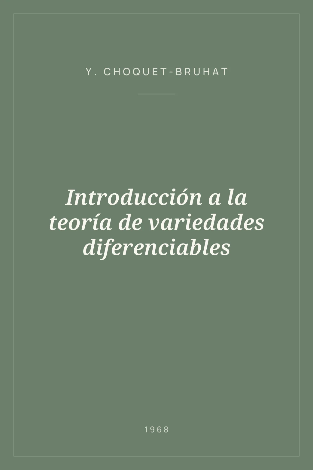Portada de Introducción a la teoría de variedades diferenciables