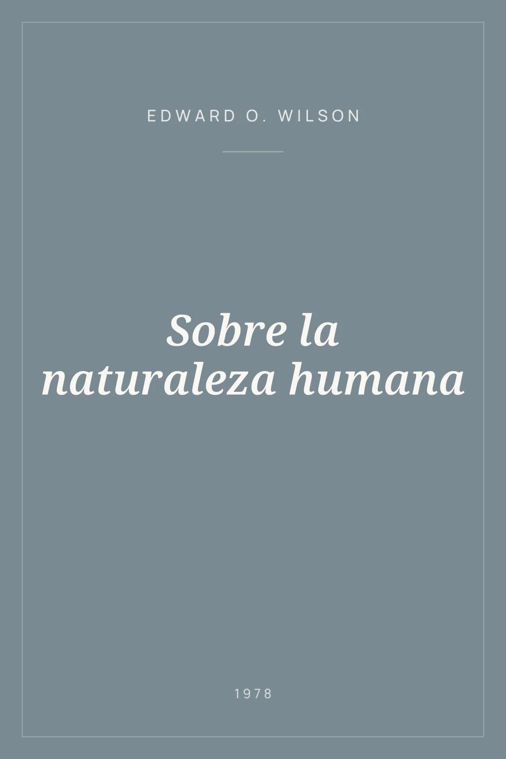 Portada de Sobre la naturaleza humana