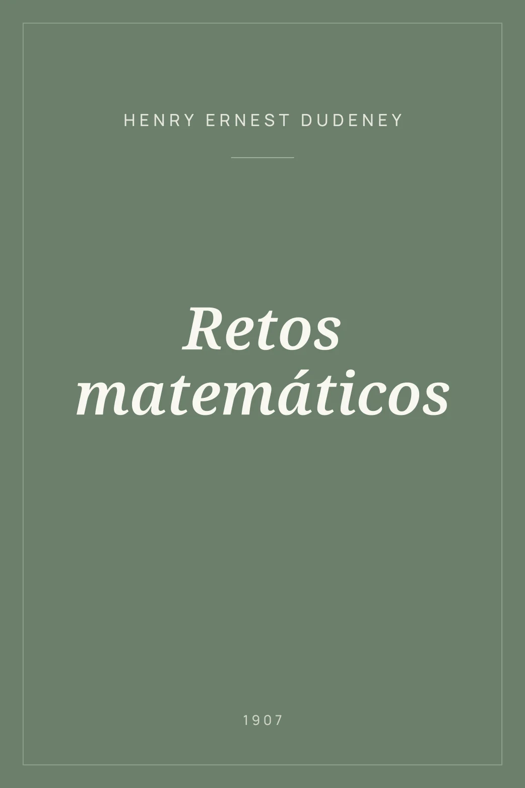 Portada de Retos matemáticos