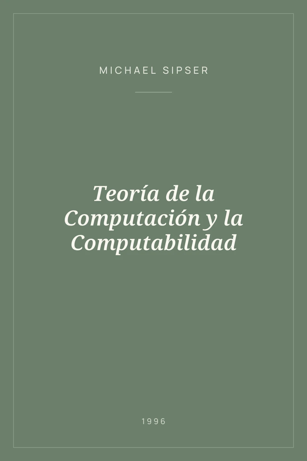 Portada de Teoría de la Computación y la Computabilidad