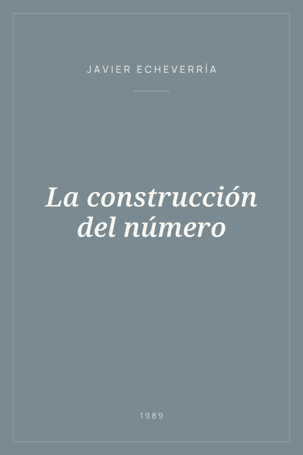 Portada de La construcción del número