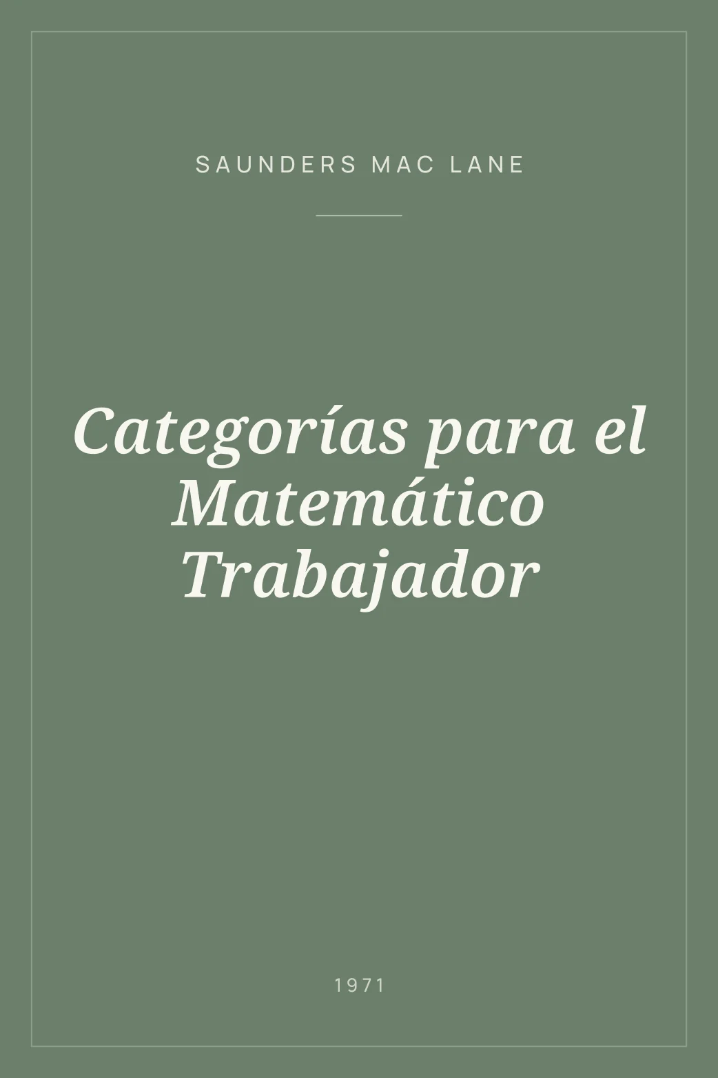 Portada de Categorías para el Matemático Trabajador