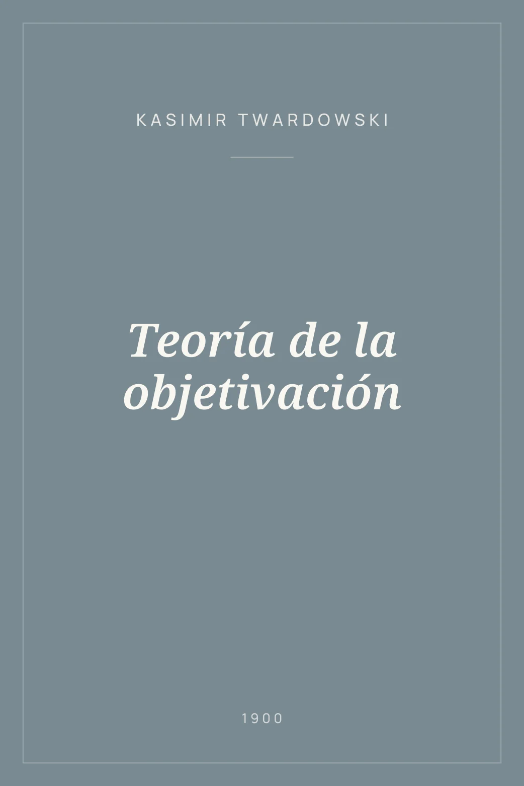 Portada de Teoría de la objetivación