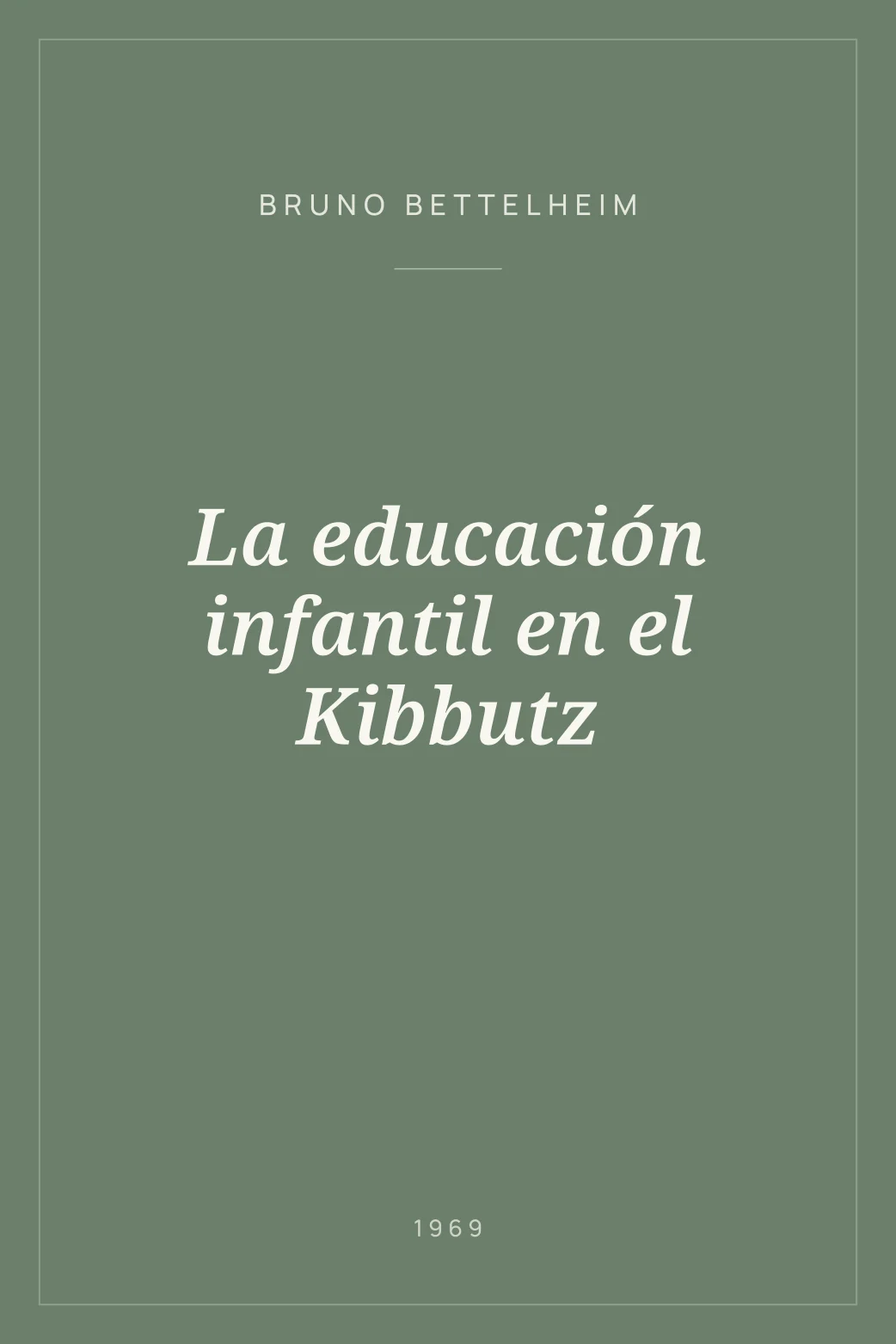 Portada de La educación infantil en el Kibbutz