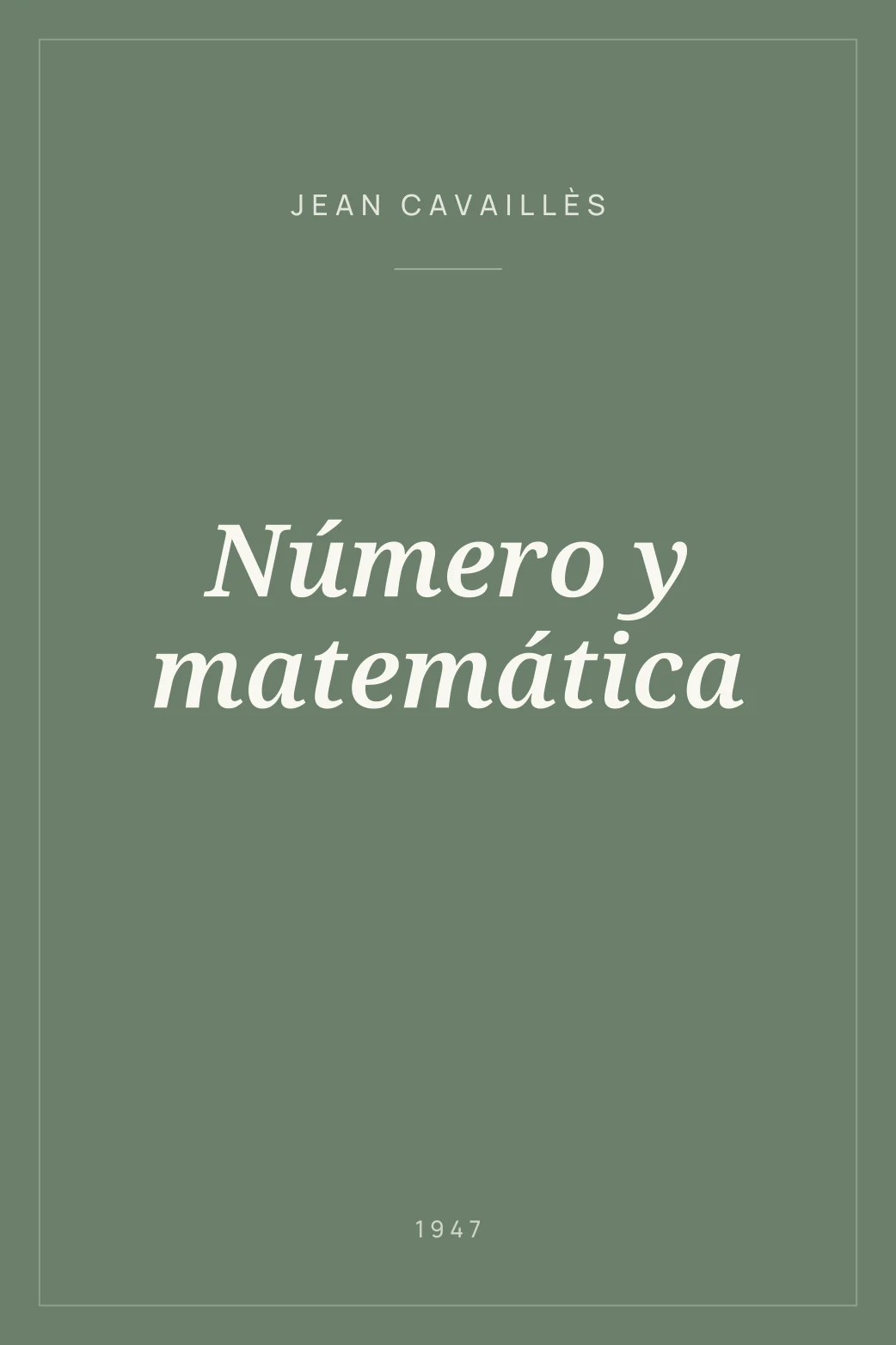 Portada de Número y matemática