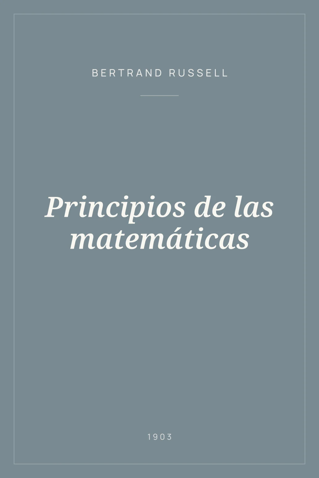 Portada de Principios de las matemáticas
