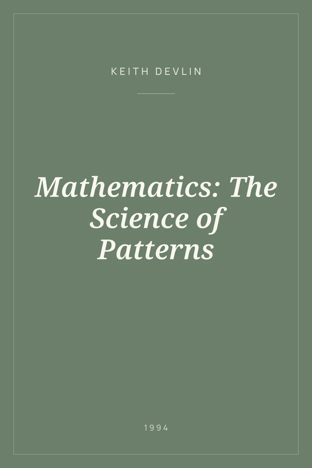 Portada de Mathematics: The Science of Patterns
