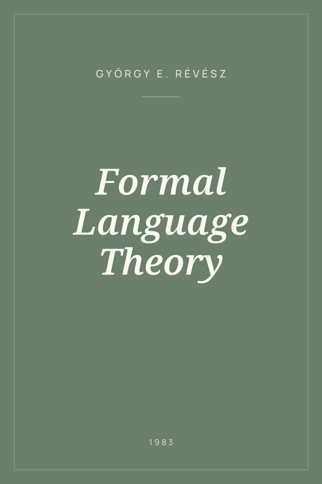 Portada de Formal Language Theory