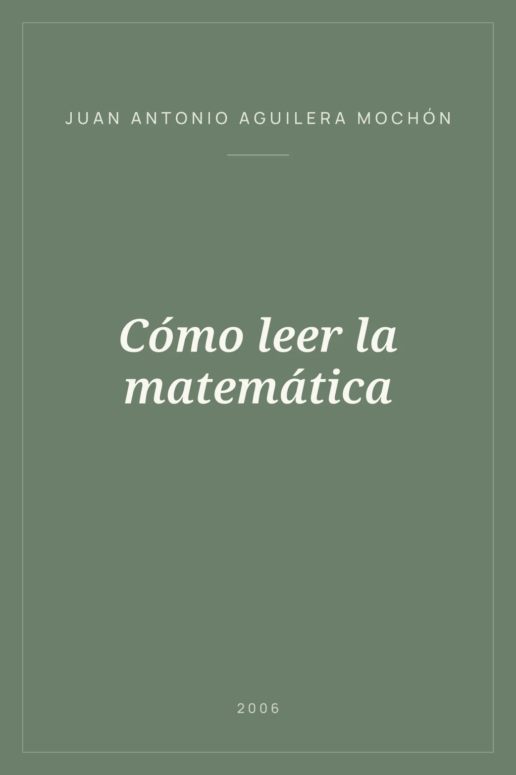 Portada de Cómo leer la matemática