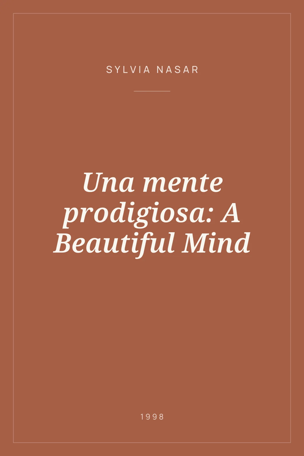 Portada de Una mente prodigiosa: A Beautiful Mind