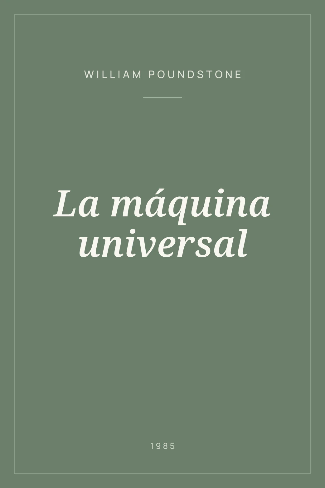 Portada de La máquina universal