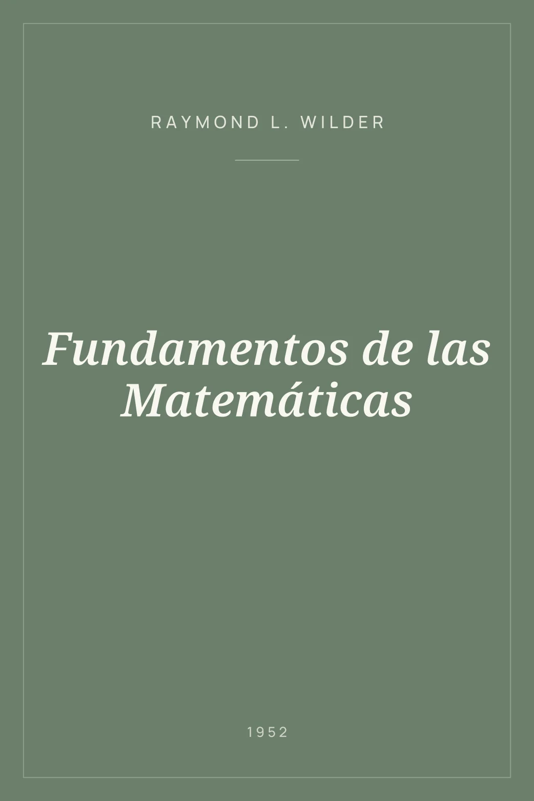 Portada de Fundamentos de las Matemáticas
