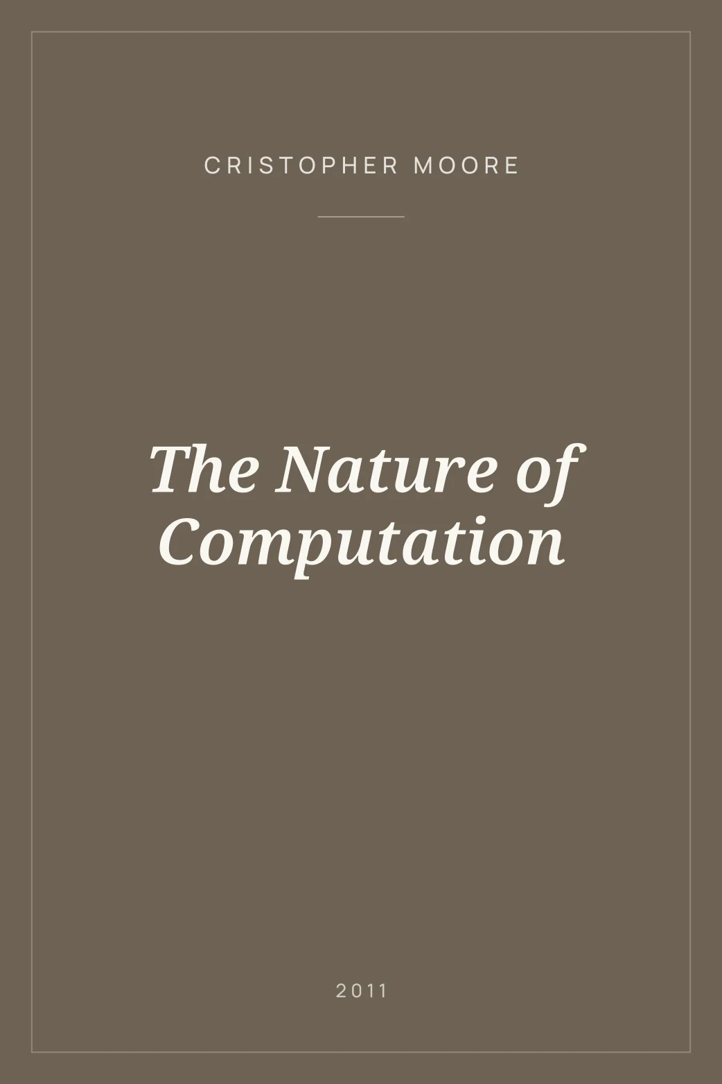Portada de The Nature of Computation