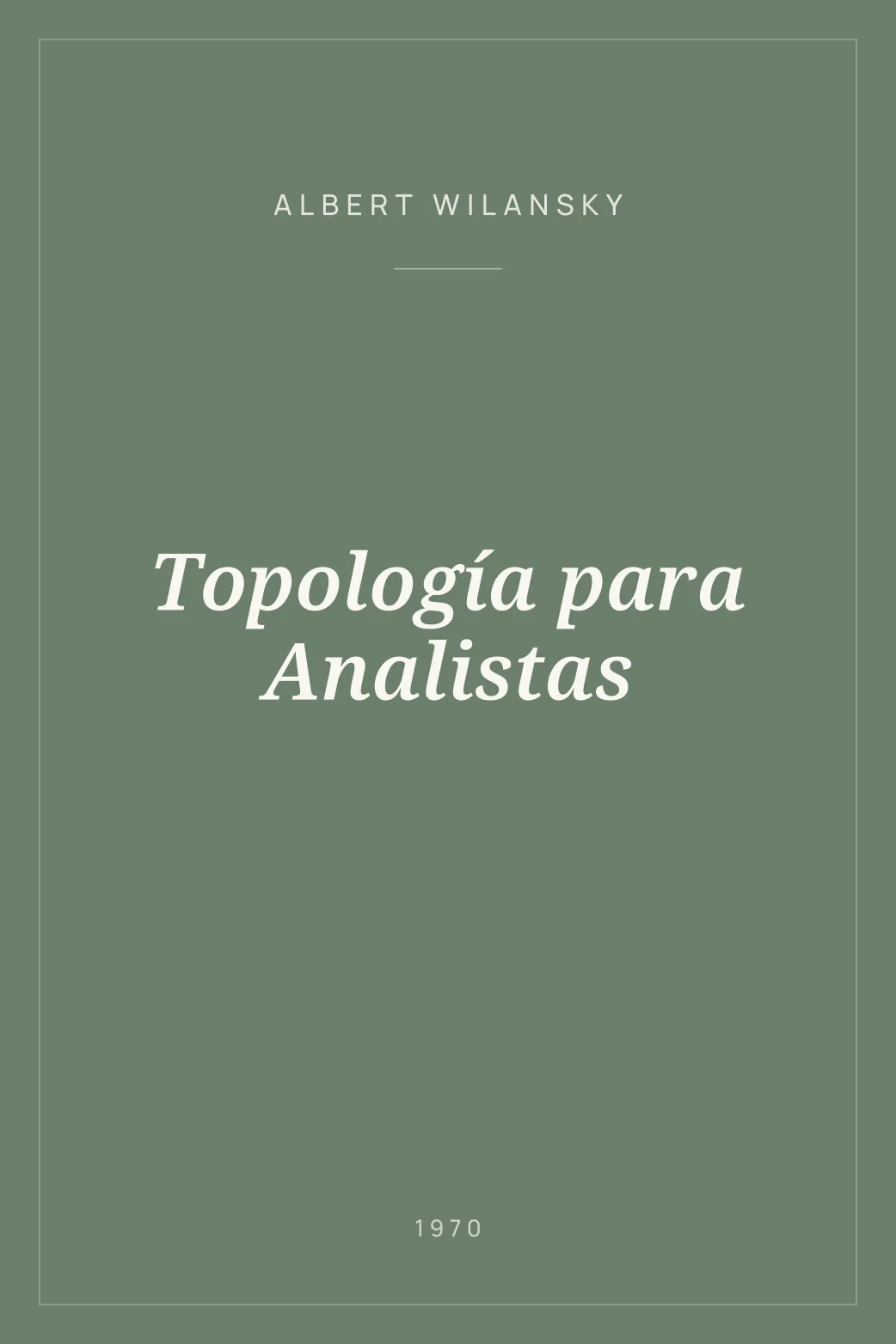 Portada de Topología para Analistas