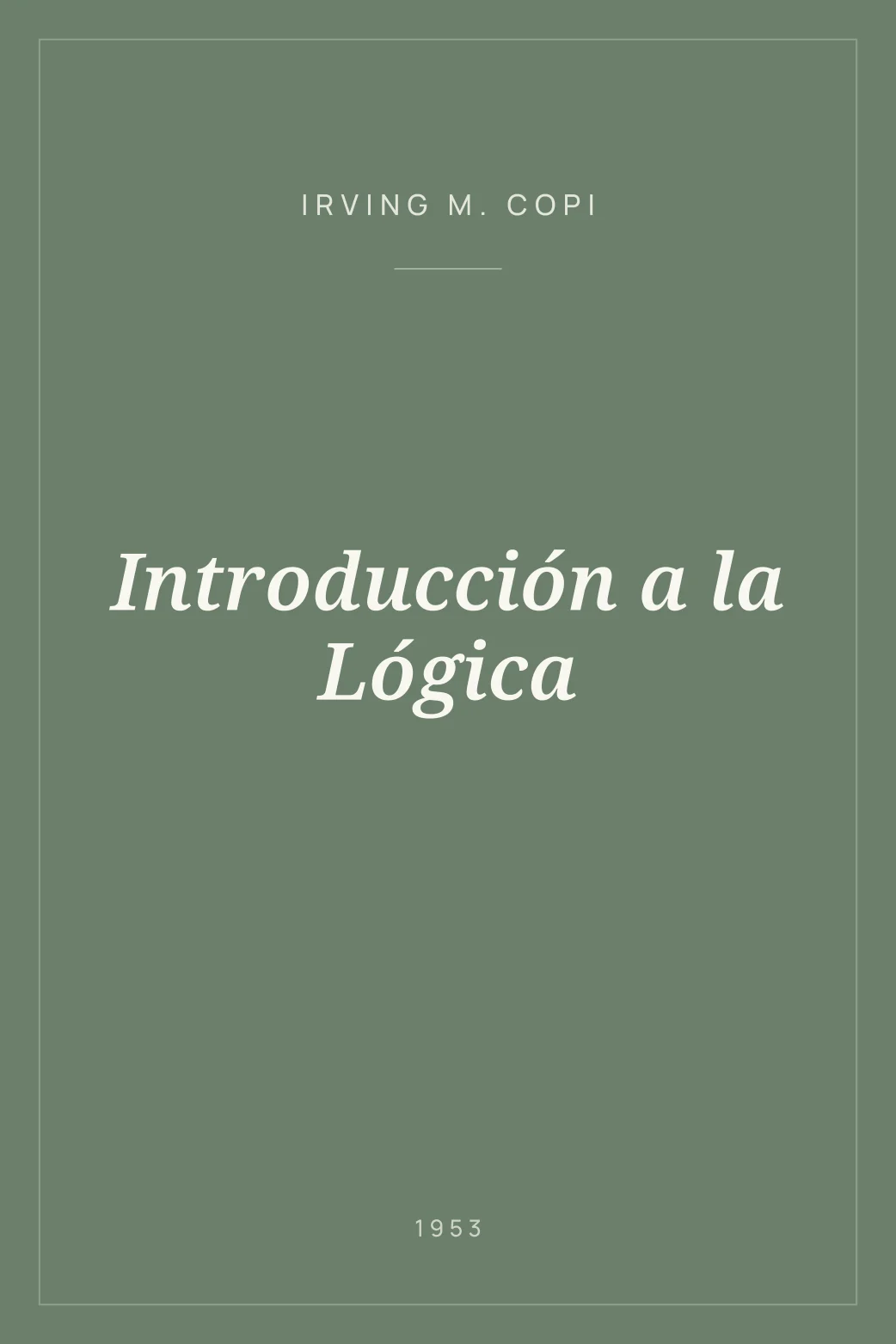 Portada de Introducción a la Lógica