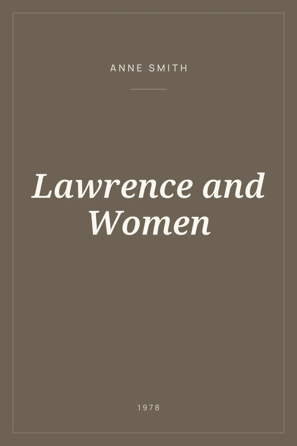 Portada de Lawrence and Women
