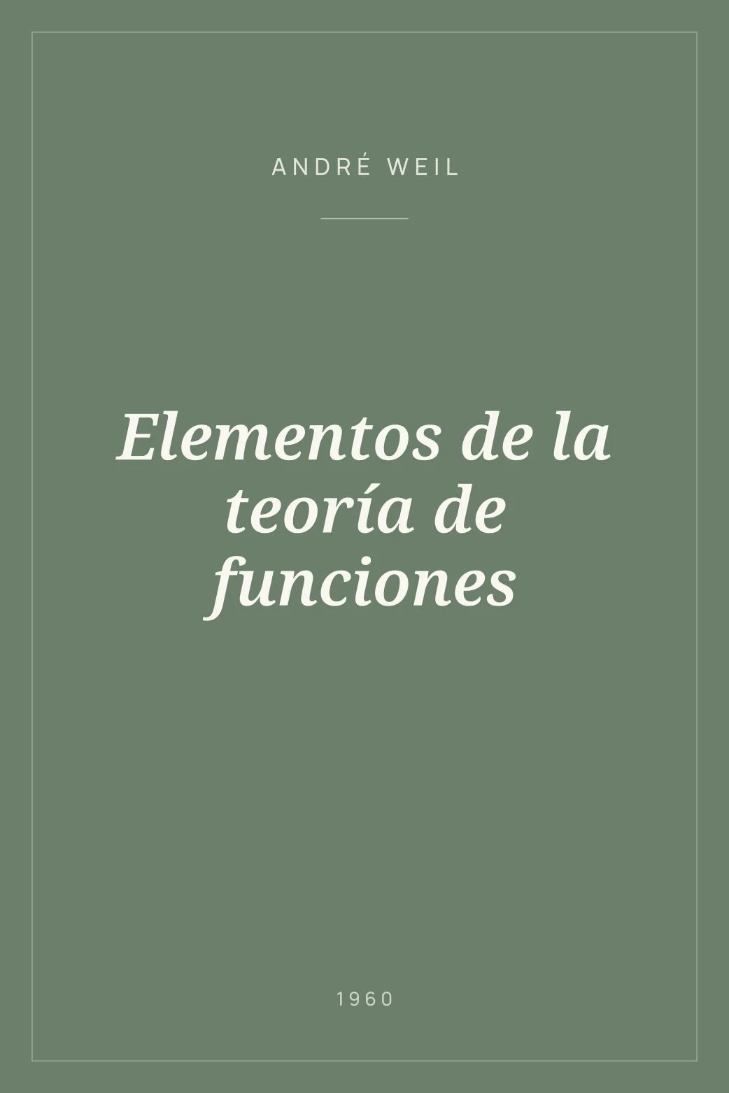 Portada de Elementos de la teoría de funciones
