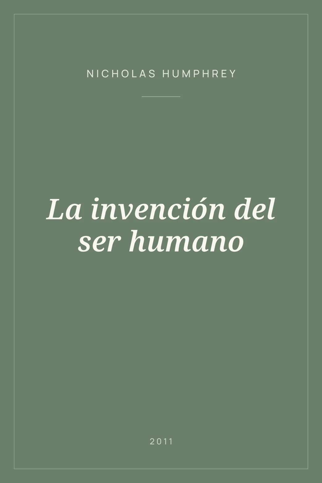 Portada de La invención del ser humano