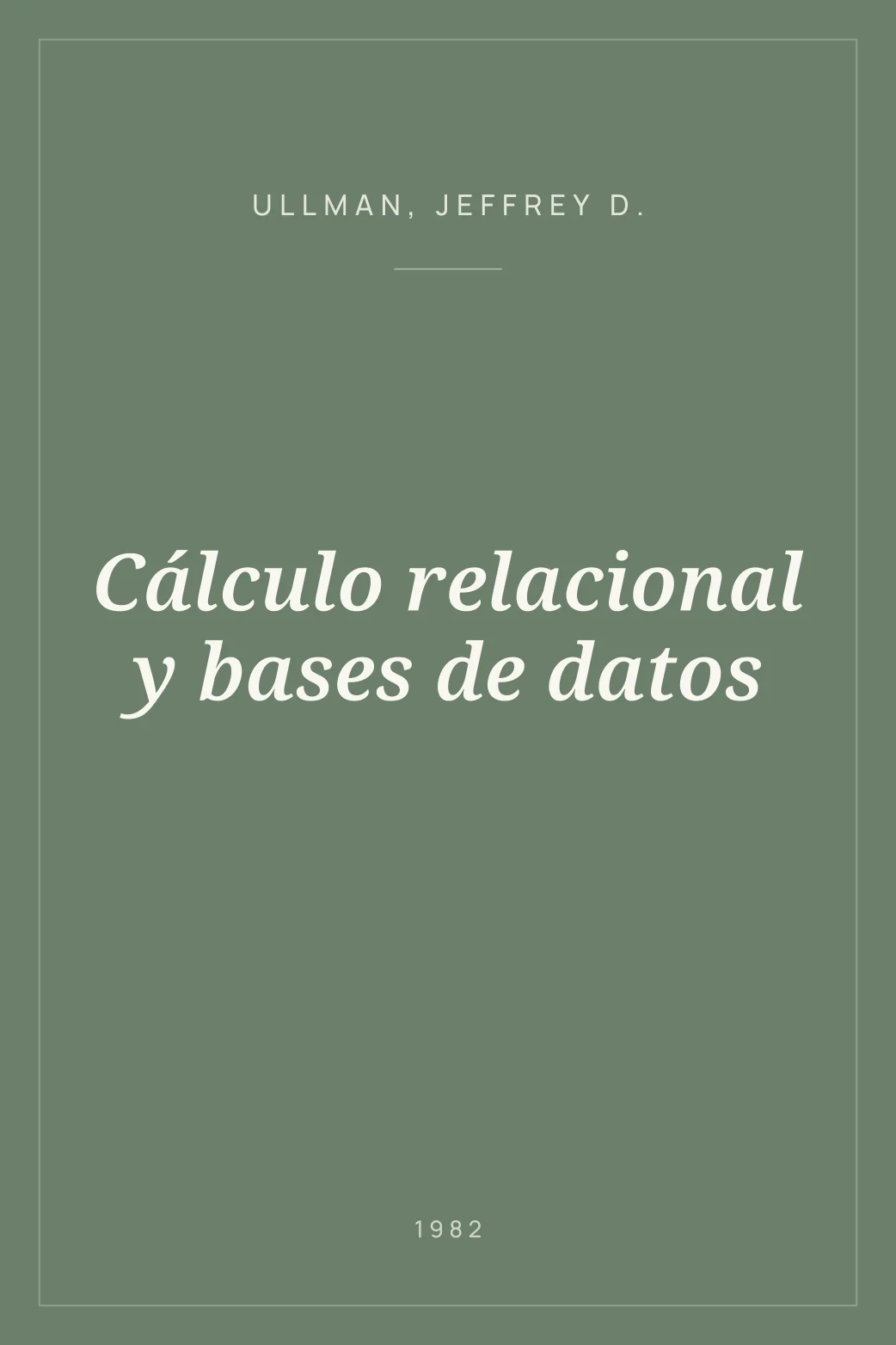 Portada de Cálculo relacional y bases de datos