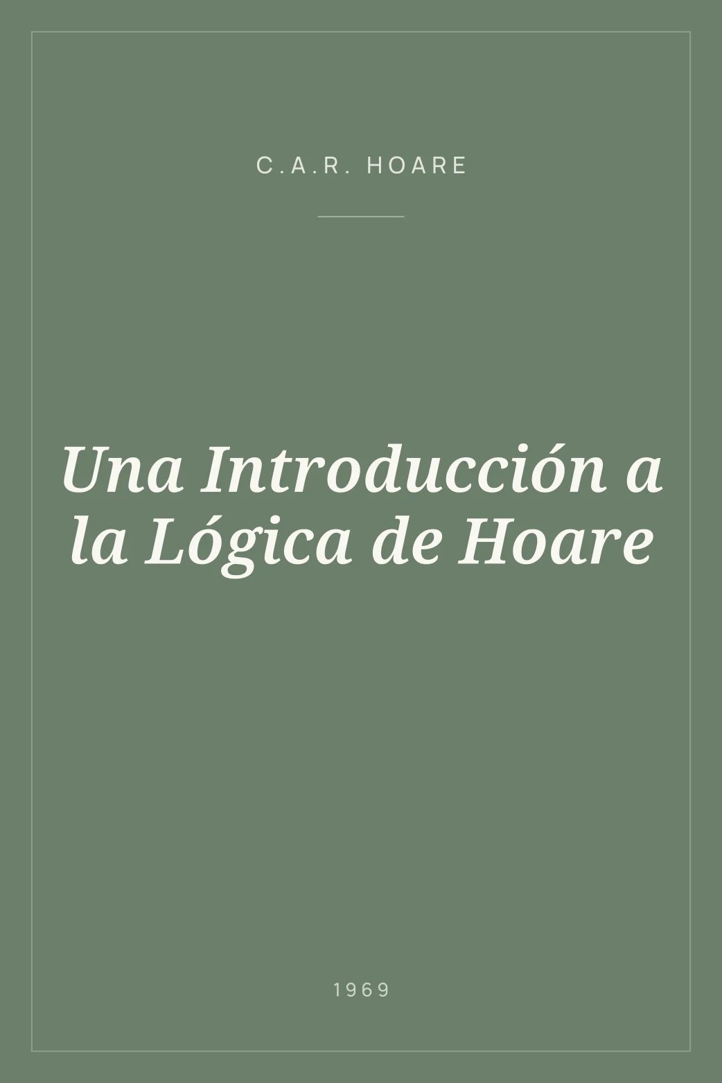 Portada de Una Introducción a la Lógica de Hoare