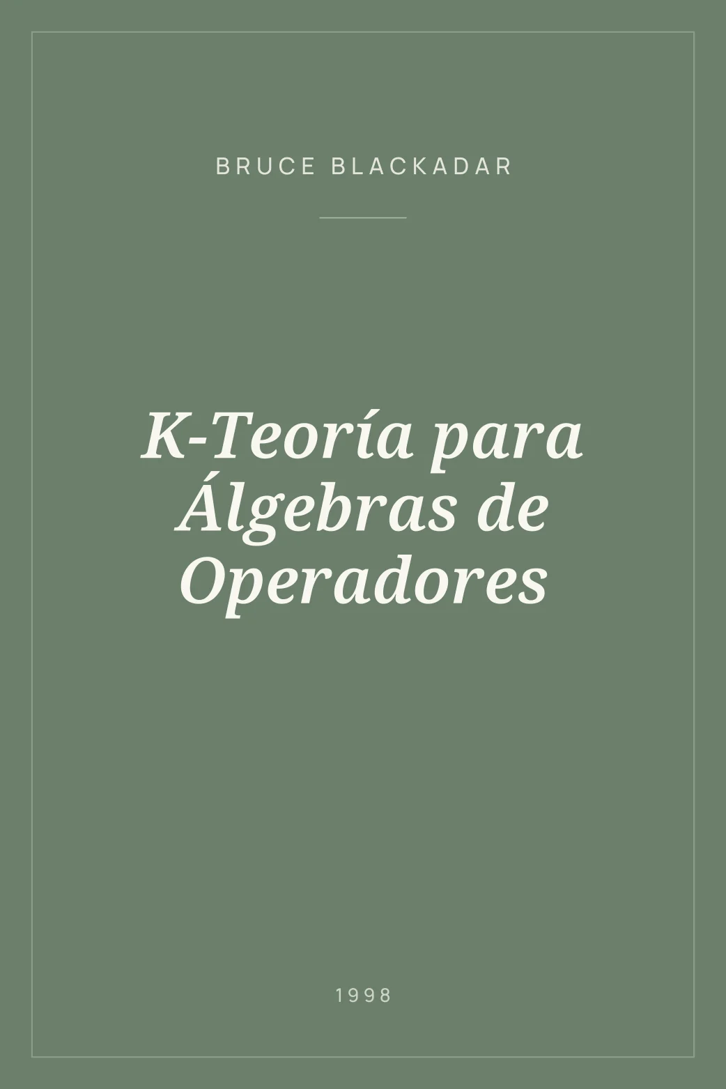 Portada de K-Teoría para Álgebras de Operadores