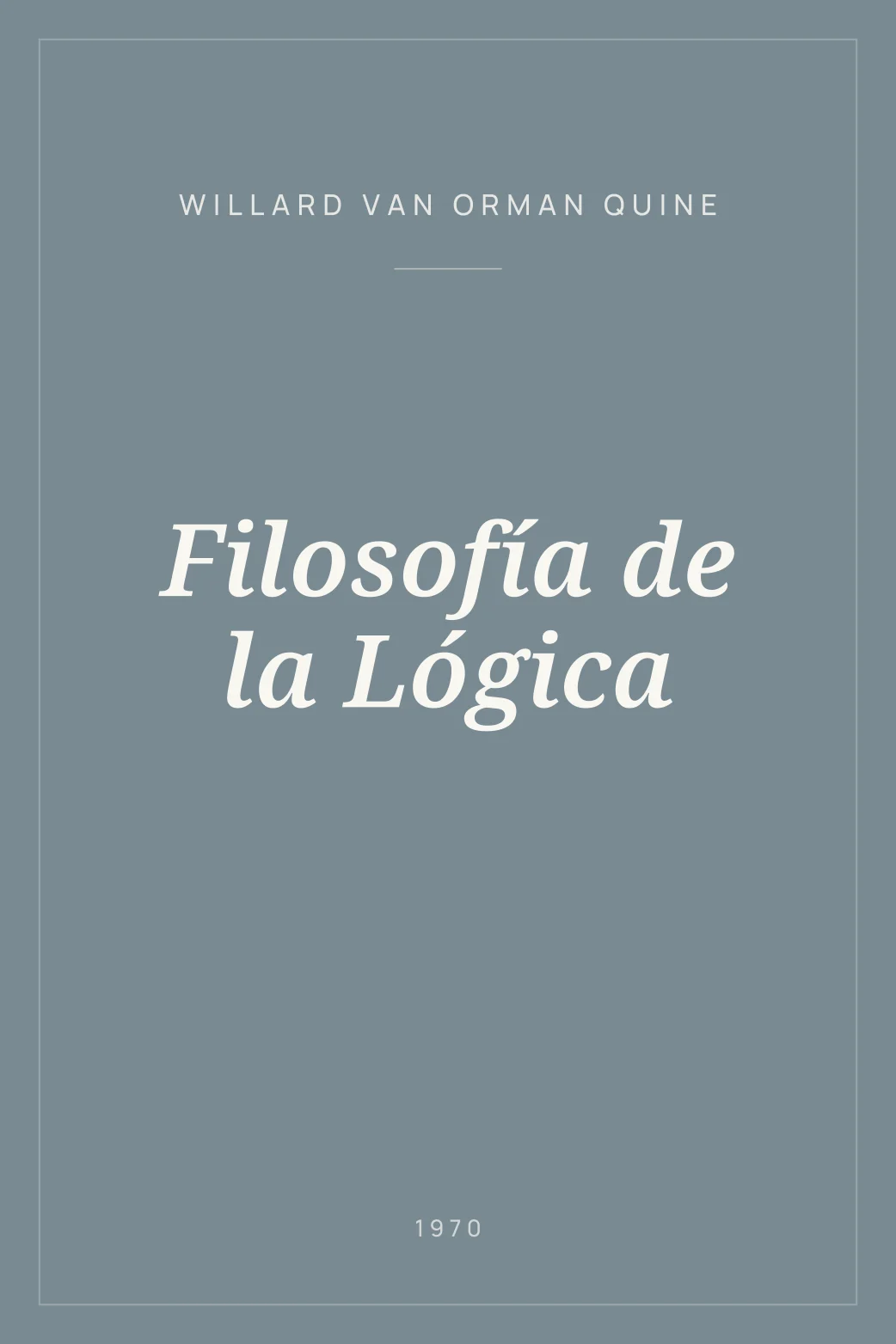 Portada de Filosofía de la Lógica
