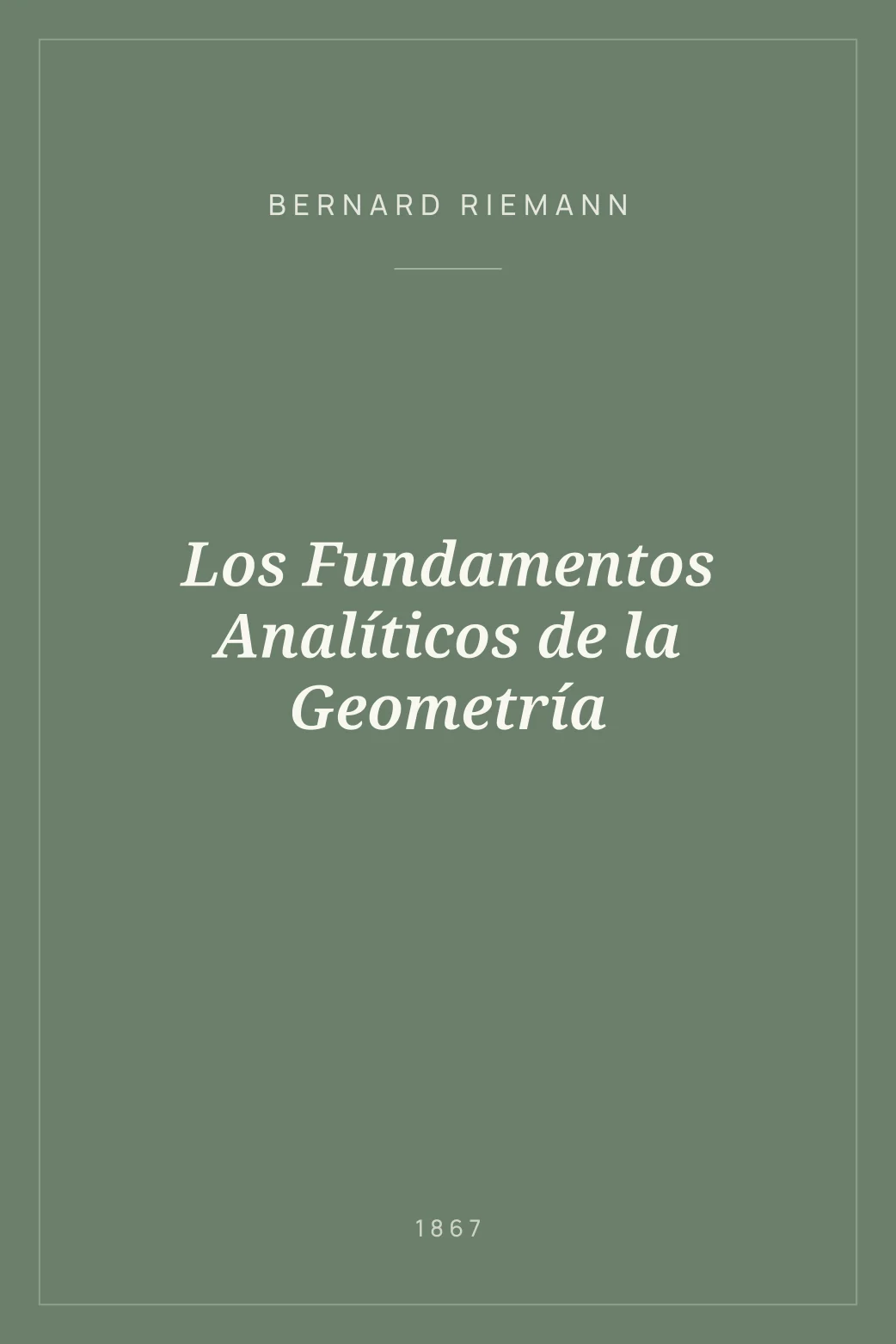 Portada de Los Fundamentos Analíticos de la Geometría