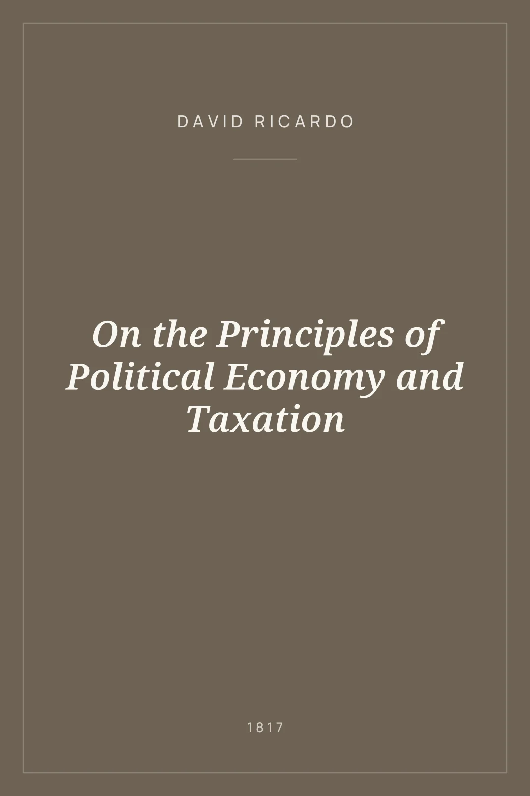Portada de On the Principles of Political Economy and Taxation