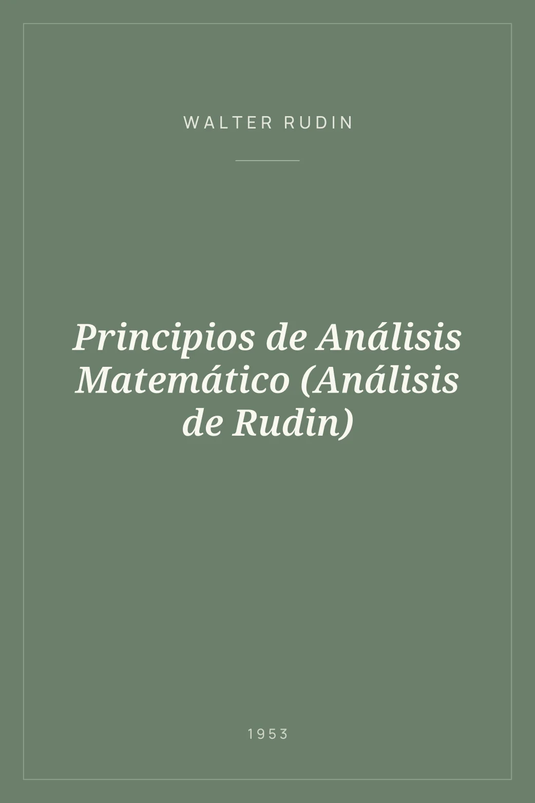 Portada de Principios de Análisis Matemático (Análisis de Rudin)