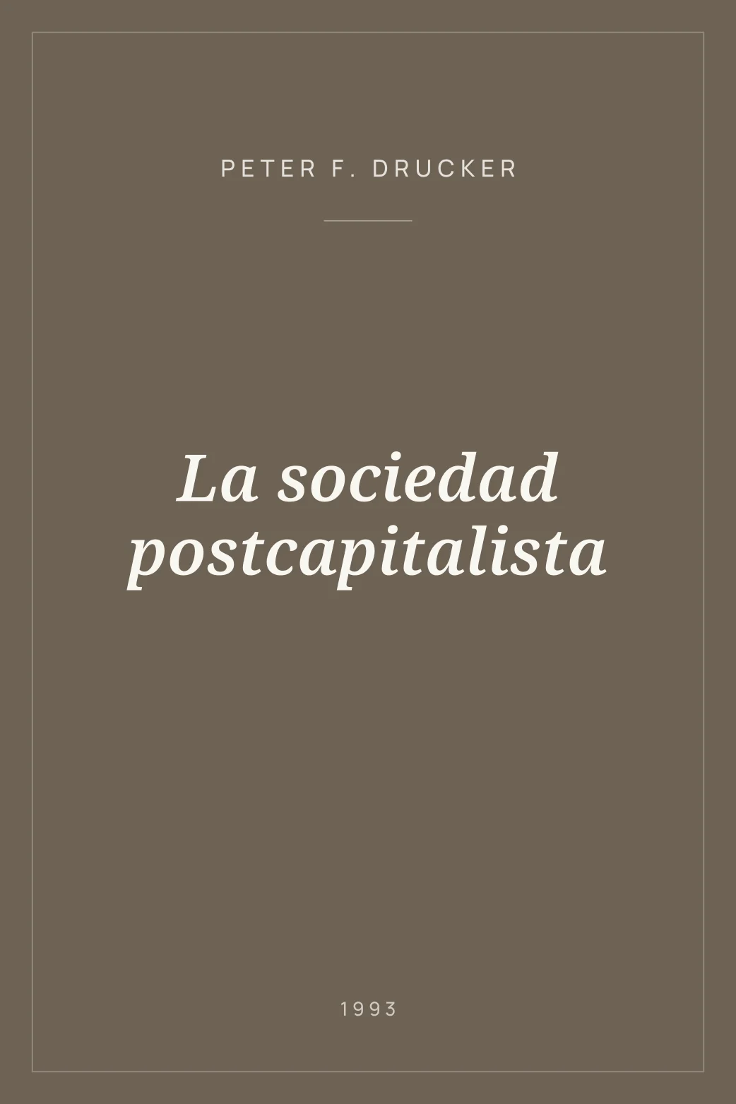 Portada de La sociedad postcapitalista