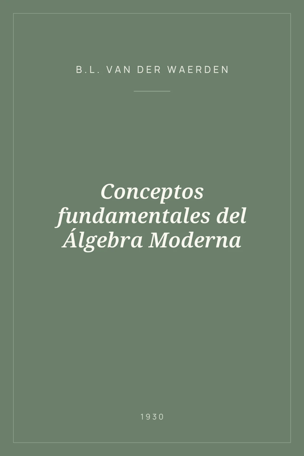 Portada de Conceptos fundamentales del Álgebra Moderna