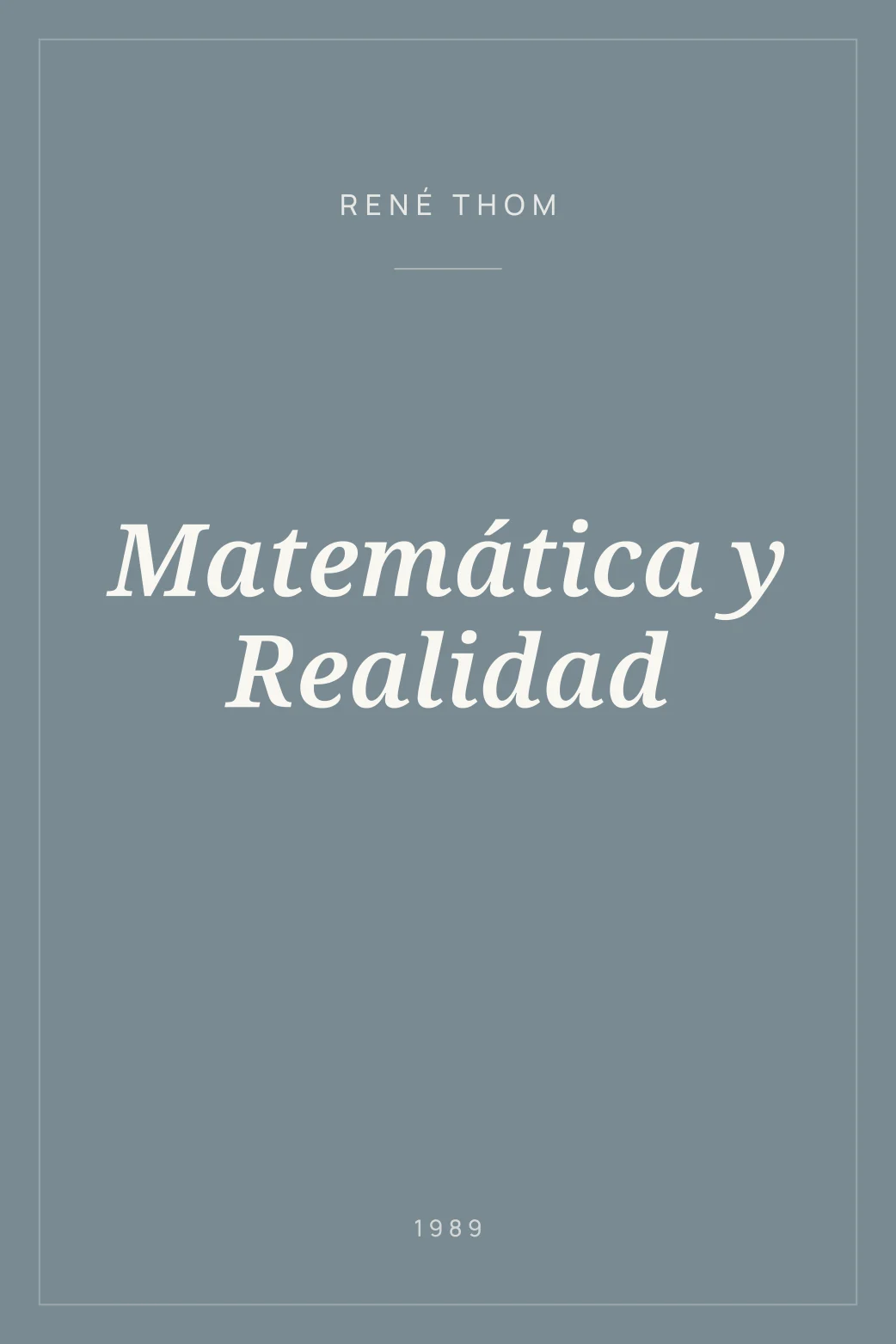 Portada de Matemática y Realidad