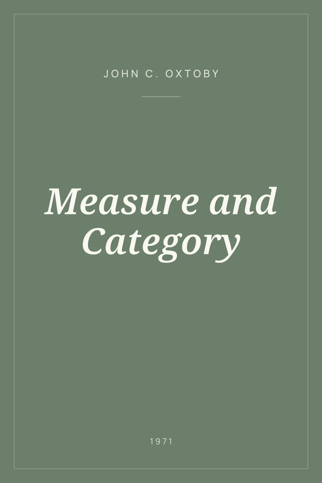 Portada de Measure and Category