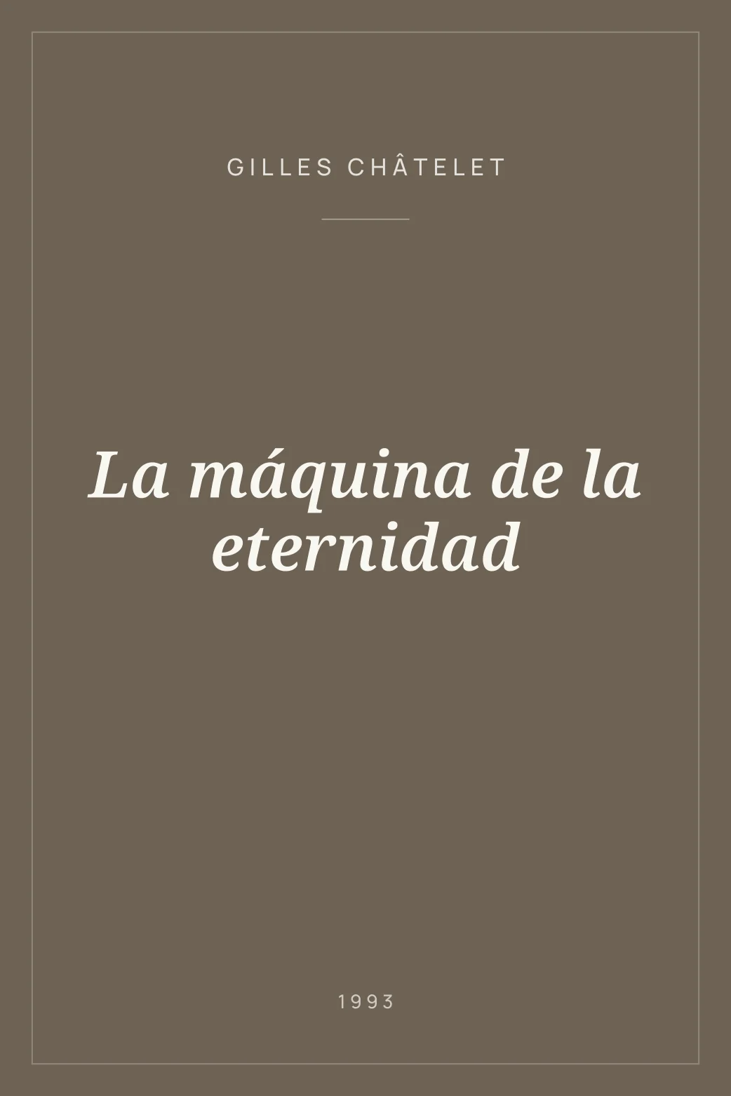 Portada de La máquina de la eternidad