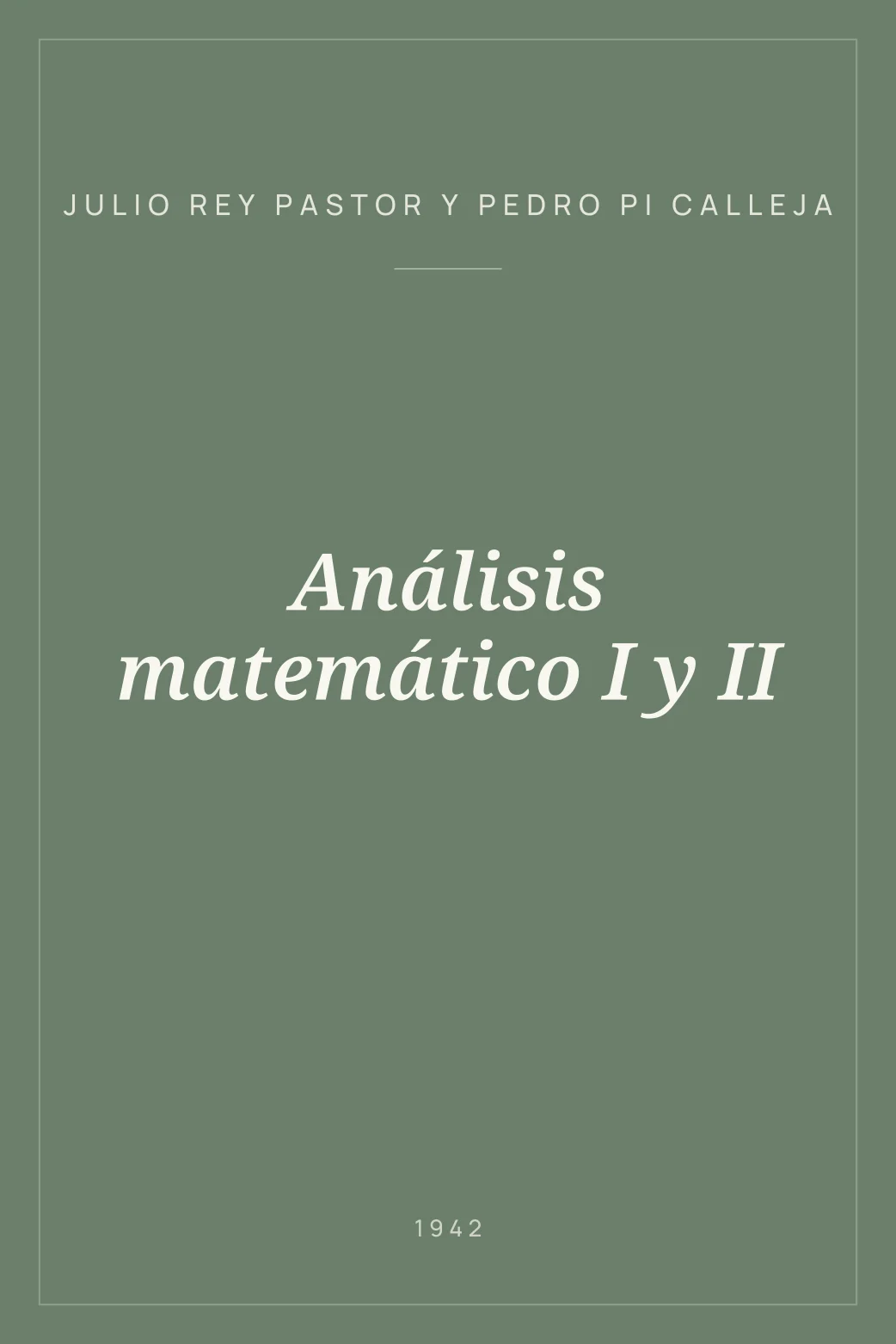 Portada de Análisis matemático I y II